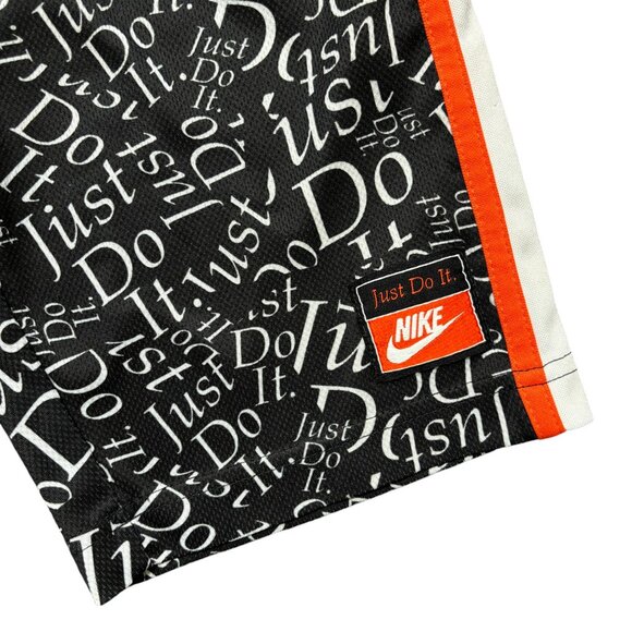 NIKE Just Do it Elastic Waist Shorts Black White Orange BOYS 6 - Picture 3 of 7